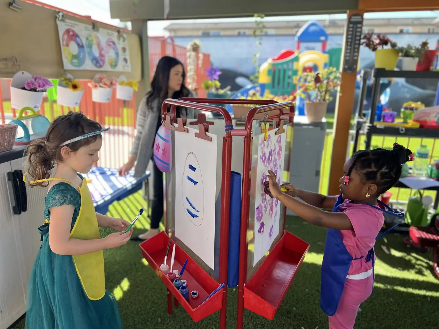 Outdoor Art Studio at Newport Ave Preschool in Tustin