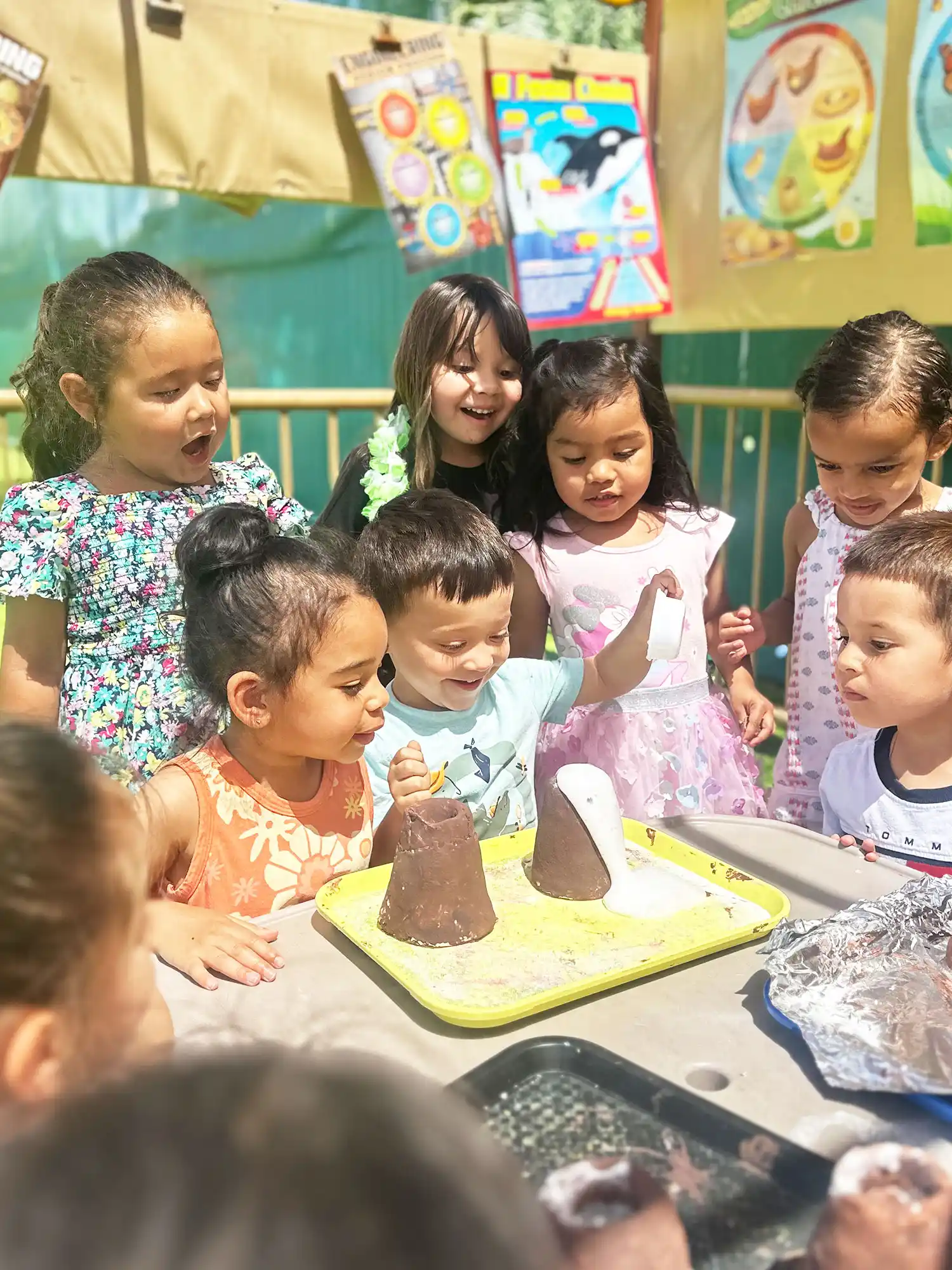 Preschool children taking part in summer enrichment activities