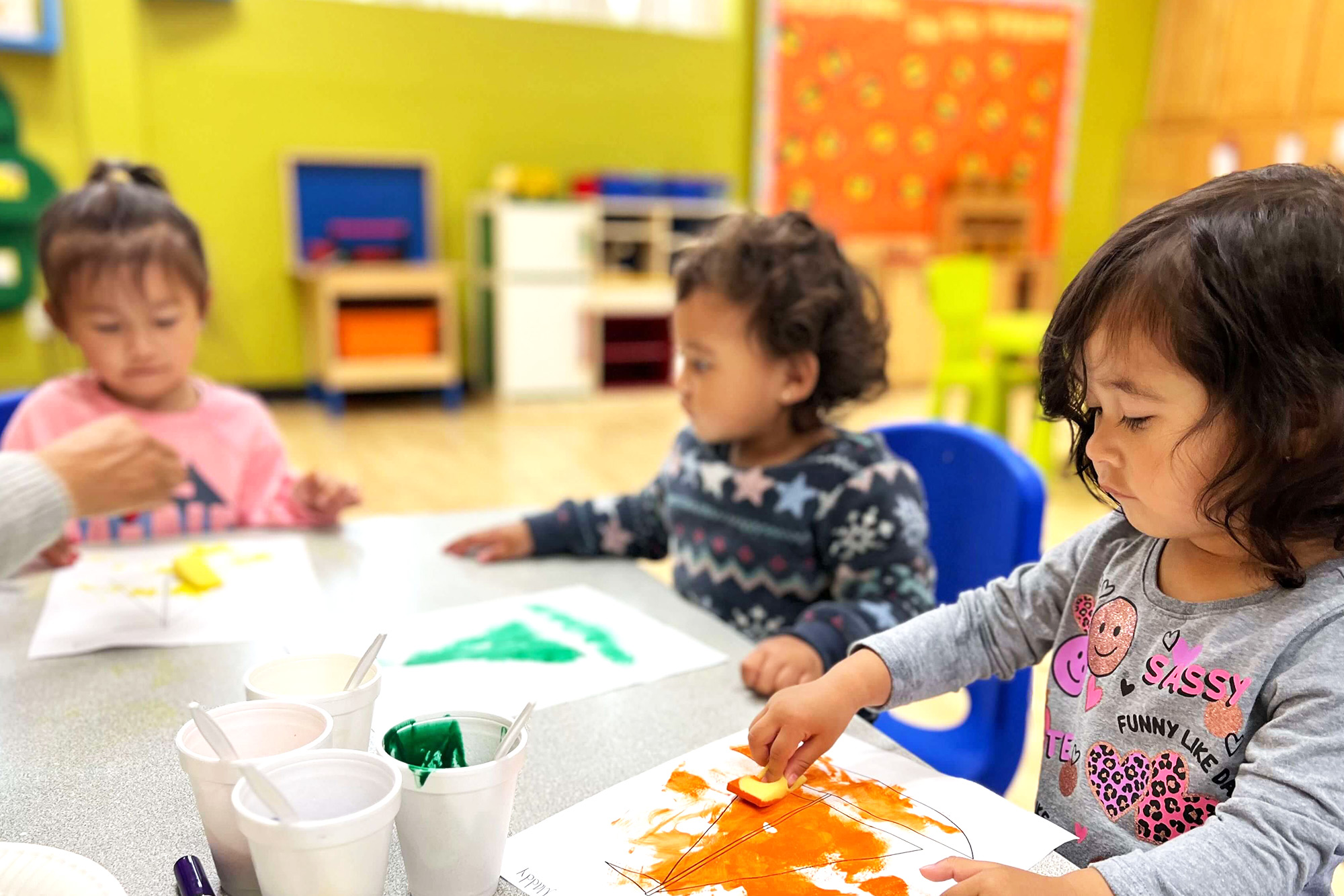 Students learning in an Irvine Montessori classroom