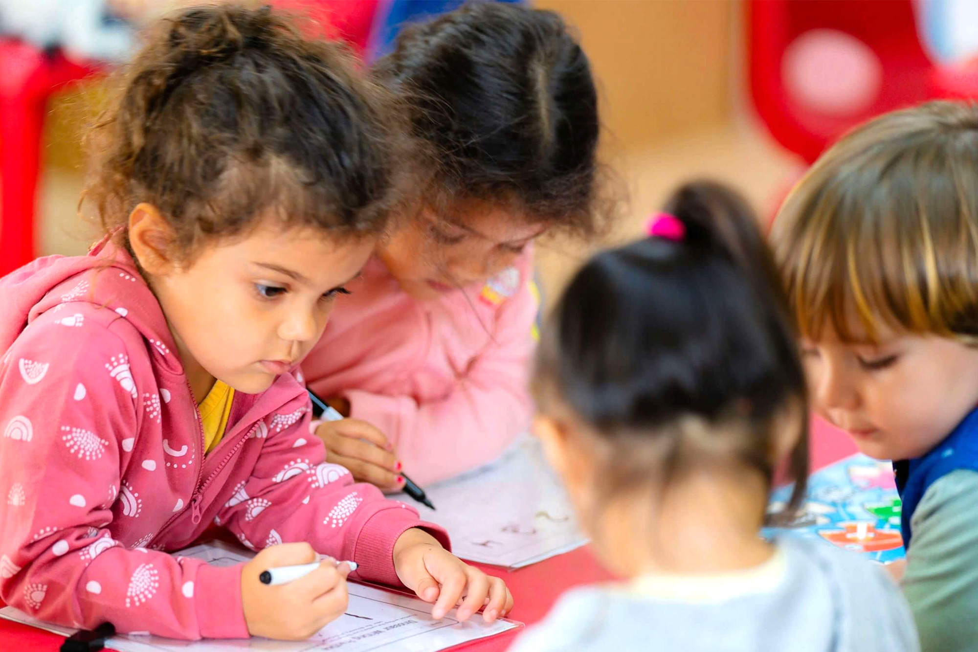 Group activity in Tustin Montessori preschool