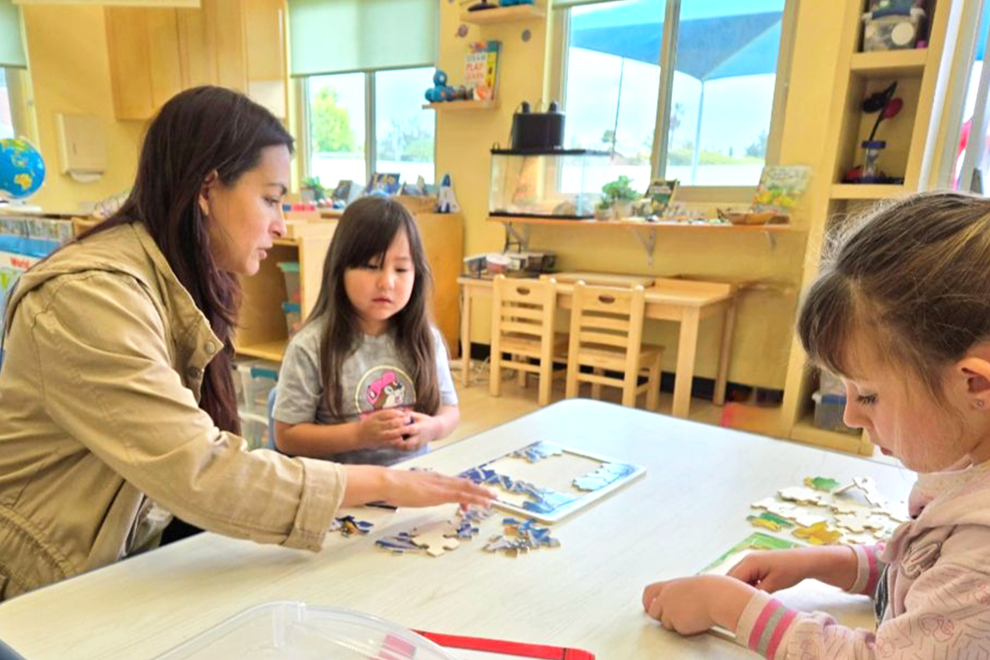 Learning activity in Transitional Kindergarten at Santa Ana preschool