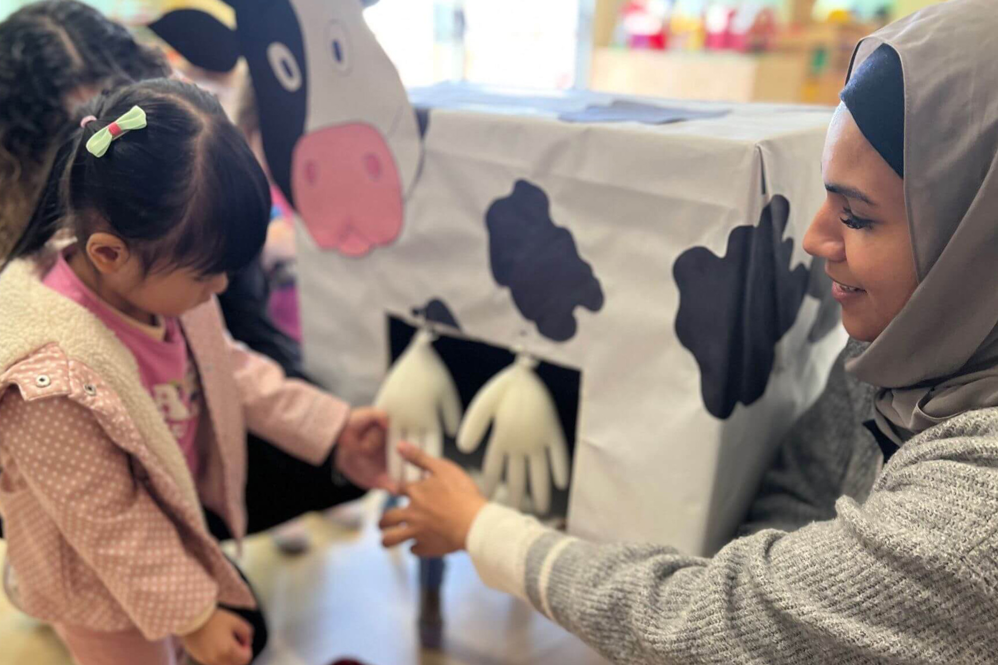 Children participating in monthly theme activities at Irvine Montessori
